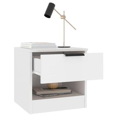 Bedside Cabinet White Engineered Wood Payday Deals