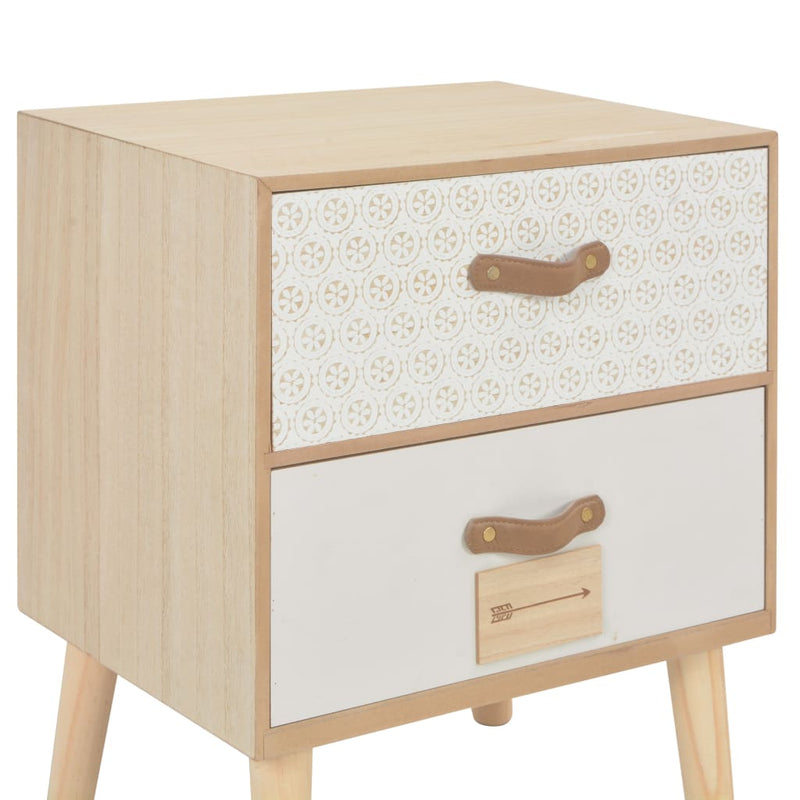 Bedside Cabinet with 2 Drawers 40x30x49.5 cm Solid Pinewood Payday Deals