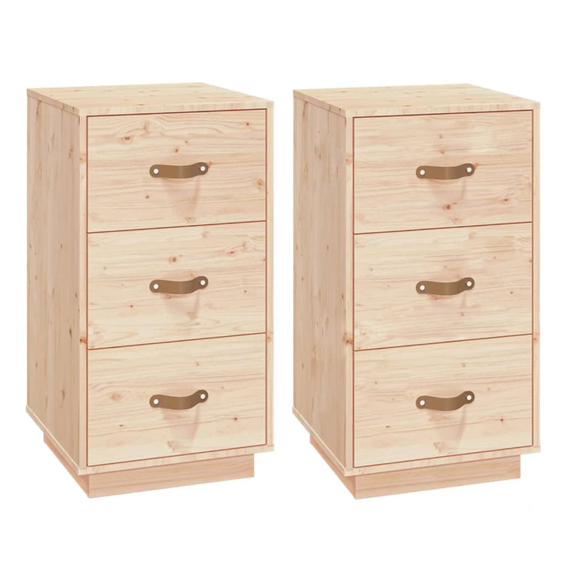 Bedside Cabinets 2 pcs 40x40x75 cm Solid Wood Pine Payday Deals
