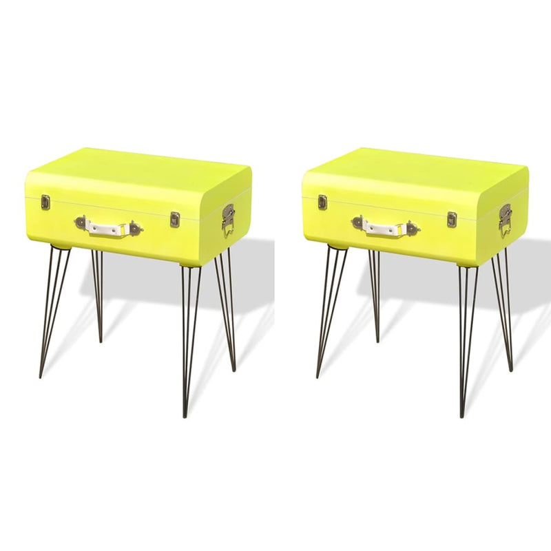 Bedside Cabinets 2 pcs 49.5x36x60 cm Yellow Payday Deals