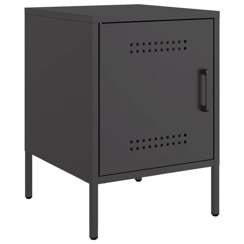 Bedside Cabinets 2 pcs Black 36x39x50.5 cm Steel Payday Deals