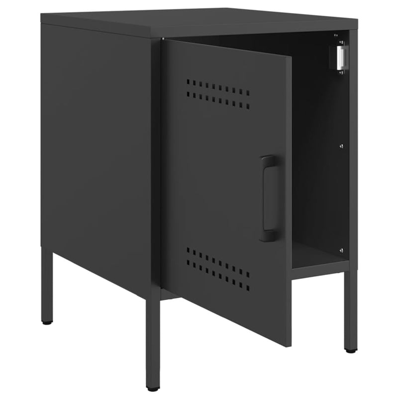 Bedside Cabinets 2 pcs Black 36x39x50.5 cm Steel Payday Deals