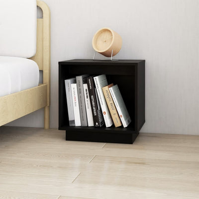 Bedside Cabinets 2 pcs Black 40x30x40 cm Solid Wood Pine Payday Deals