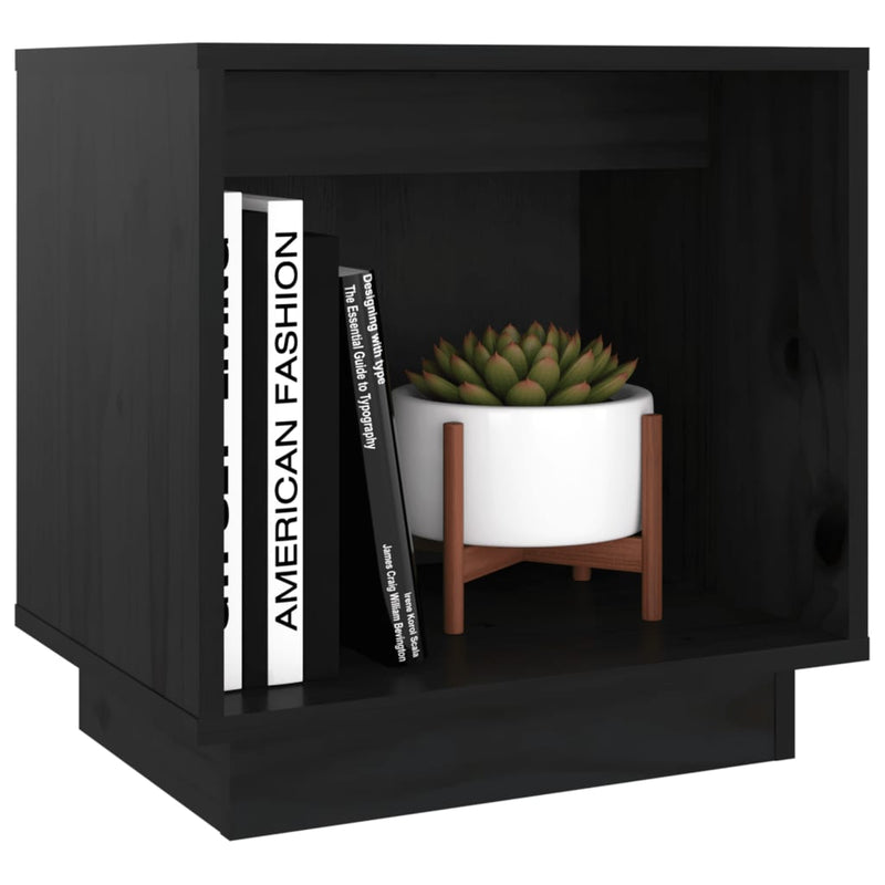 Bedside Cabinets 2 pcs Black 40x30x40 cm Solid Wood Pine Payday Deals