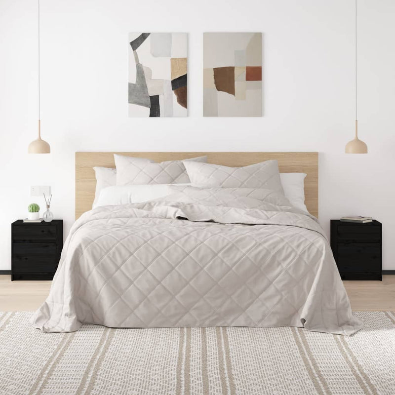 Bedside Cabinets 2 pcs Black 40x31x50 cm Solid Pinewood Payday Deals
