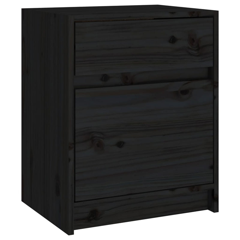 Bedside Cabinets 2 pcs Black 40x31x50 cm Solid Pinewood Payday Deals