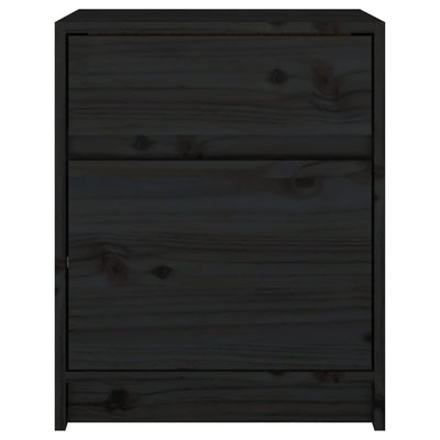 Bedside Cabinets 2 pcs Black 40x31x50 cm Solid Pinewood Payday Deals