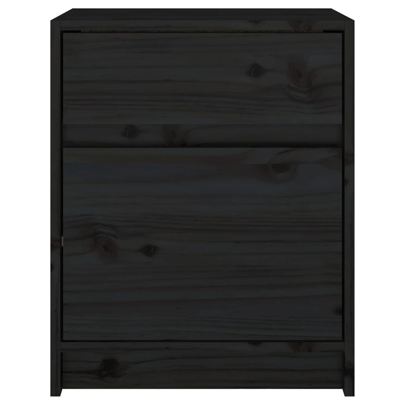 Bedside Cabinets 2 pcs Black 40x31x50 cm Solid Pinewood Payday Deals