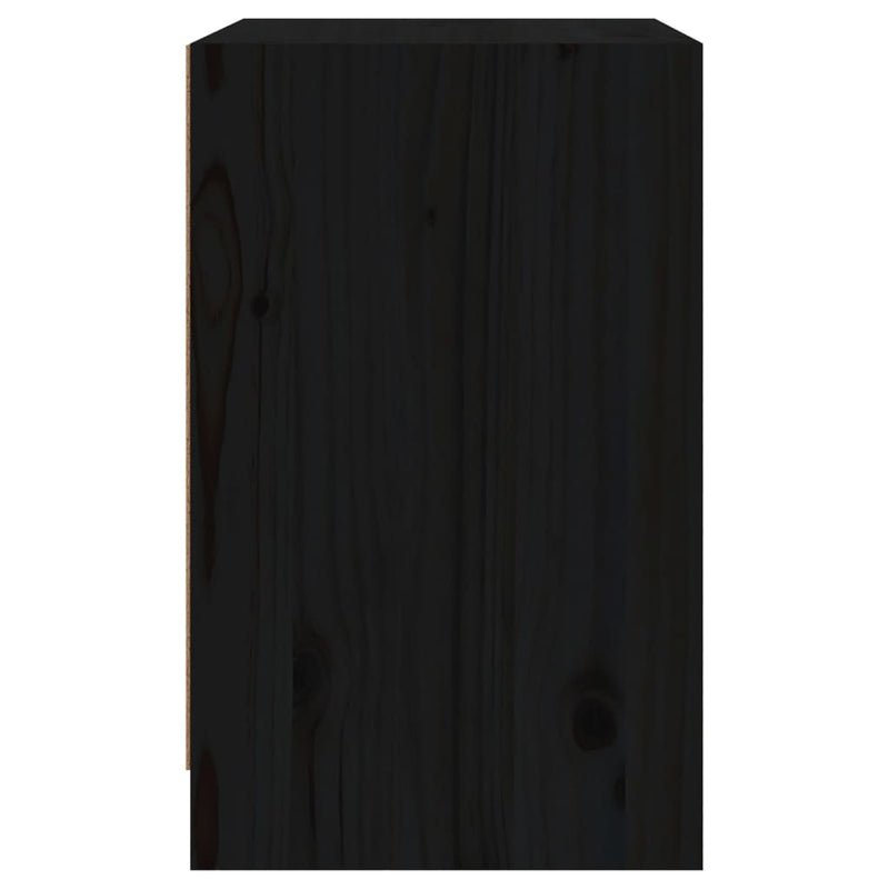 Bedside Cabinets 2 pcs Black 40x31x50 cm Solid Pinewood Payday Deals
