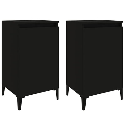 Bedside Cabinets 2 pcs Black 40x35x70 cm Engineered Wood Payday Deals
