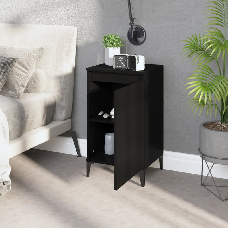 Bedside Cabinets 2 pcs Black 40x35x70 cm Engineered Wood Payday Deals