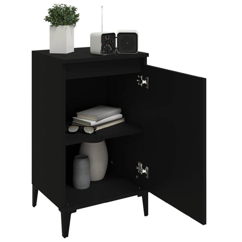Bedside Cabinets 2 pcs Black 40x35x70 cm Engineered Wood Payday Deals