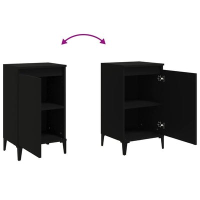 Bedside Cabinets 2 pcs Black 40x35x70 cm Engineered Wood Payday Deals