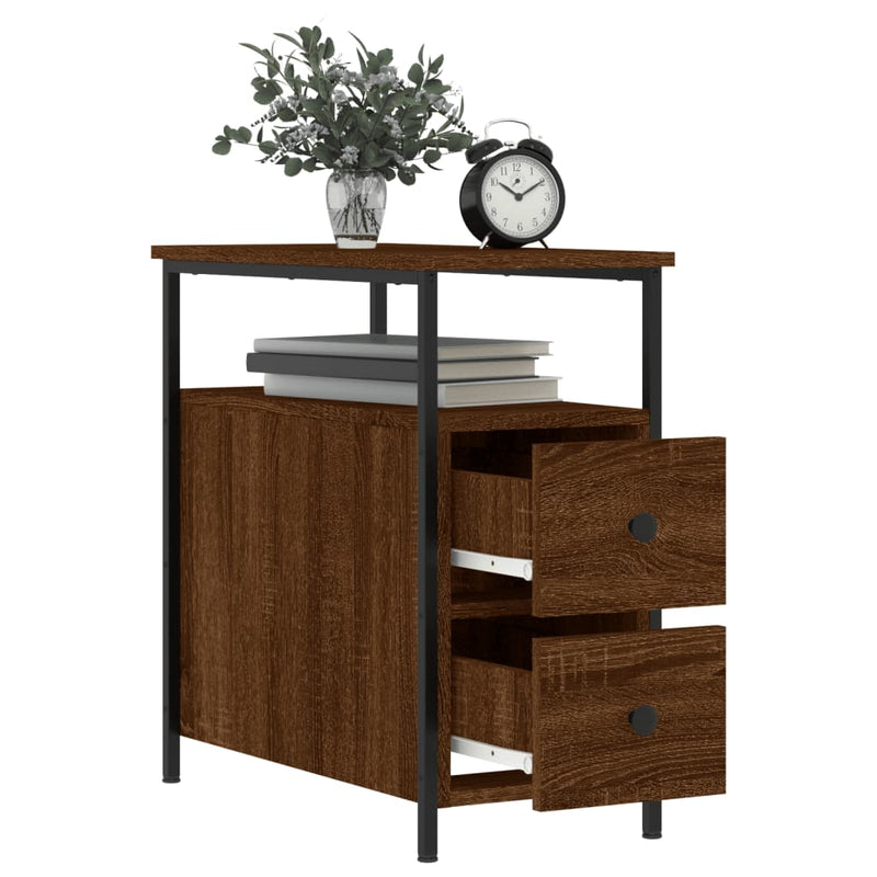 Bedside Cabinets 2 pcs Brown Oak 30x60x60 cm Engineered Wood Payday Deals