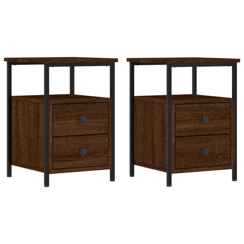 Bedside Cabinets 2 pcs Brown Oak 34x35.5x50 cm Engineered Wood Payday Deals