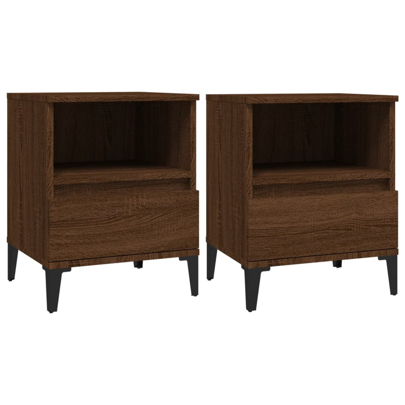 Bedside Cabinets 2 pcs Brown Oak 40x35x50 cm Payday Deals