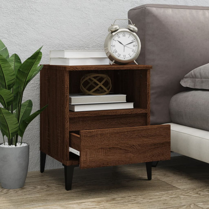 Bedside Cabinets 2 pcs Brown Oak 40x35x50 cm Payday Deals