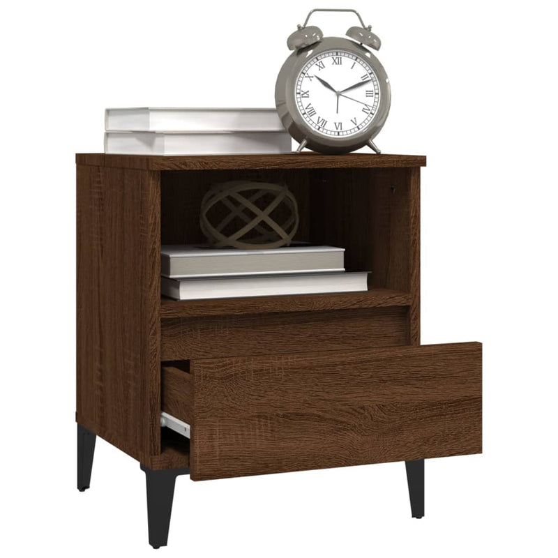 Bedside Cabinets 2 pcs Brown Oak 40x35x50 cm Payday Deals