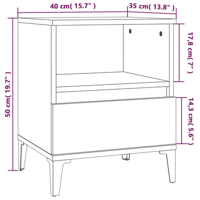 Bedside Cabinets 2 pcs Brown Oak 40x35x50 cm Payday Deals