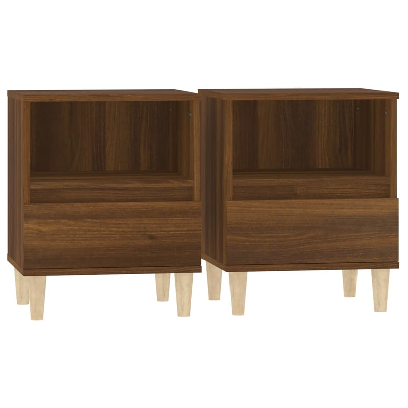 Bedside Cabinets 2 pcs Brown Oak 40x35x50 cm Payday Deals