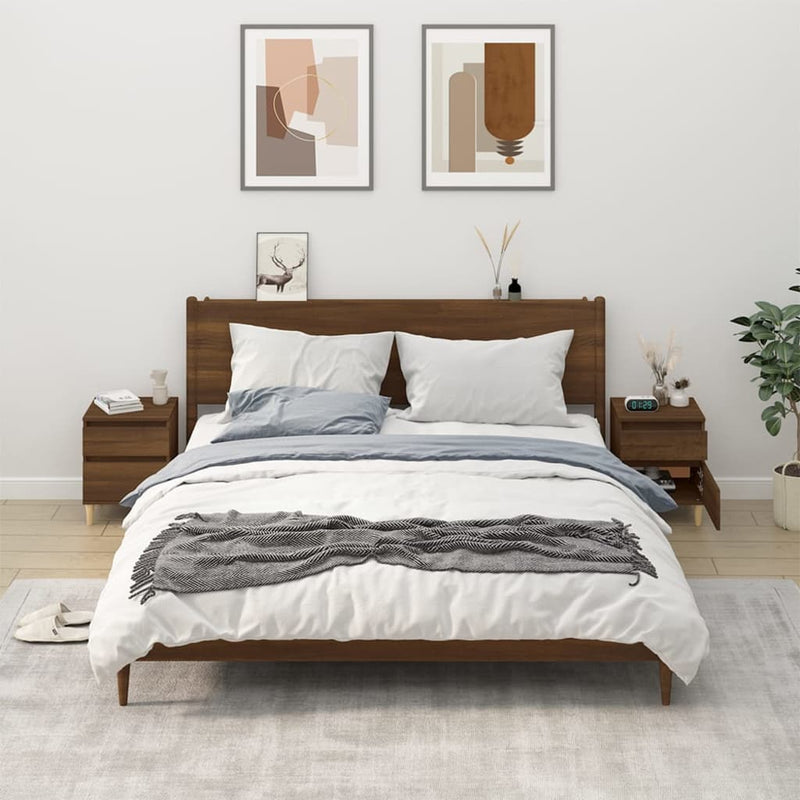 Bedside Cabinets 2 pcs Brown Oak 40x35x50 cm Payday Deals