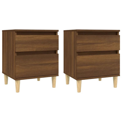 Bedside Cabinets 2 pcs Brown Oak 40x35x50 cm Payday Deals