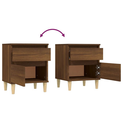 Bedside Cabinets 2 pcs Brown Oak 40x35x50 cm Payday Deals