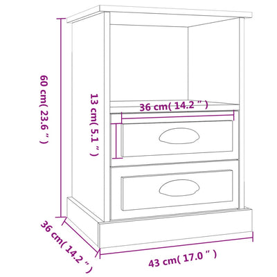 Bedside Cabinets 2 pcs Brown Oak 43x36x60 cm Payday Deals
