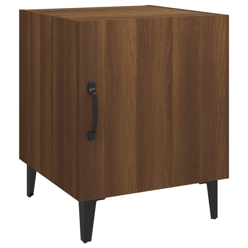 Bedside Cabinets 2 pcs Brown Oak Engineered Wood Payday Deals