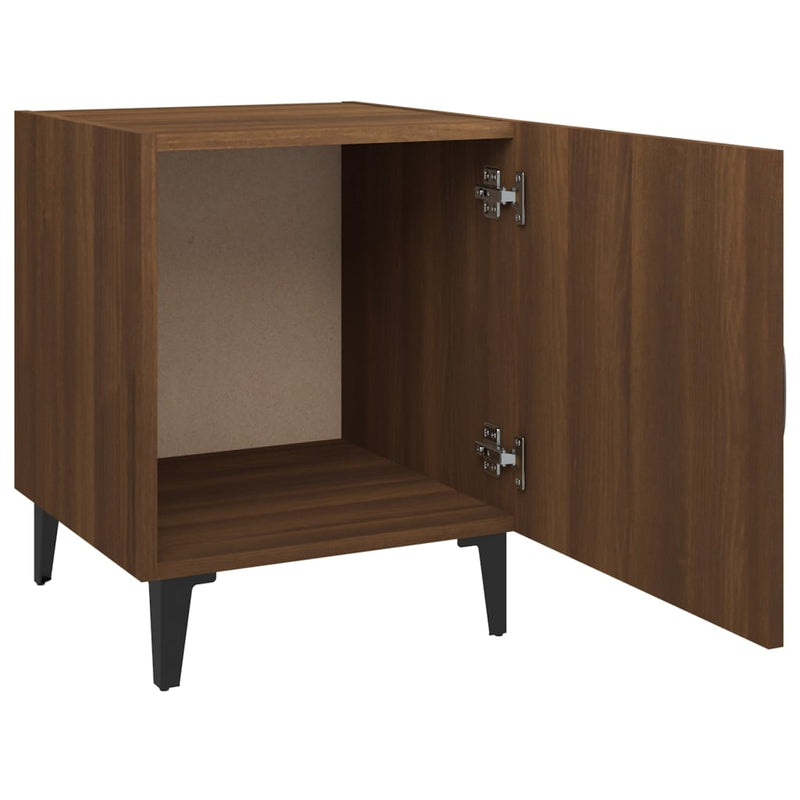 Bedside Cabinets 2 pcs Brown Oak Engineered Wood Payday Deals