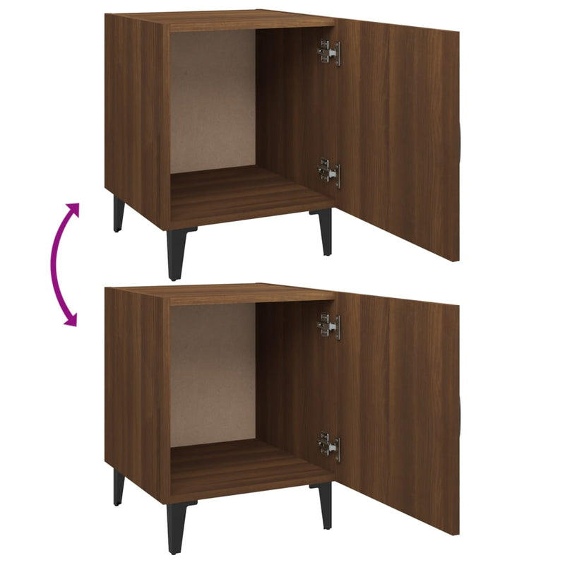 Bedside Cabinets 2 pcs Brown Oak Engineered Wood Payday Deals