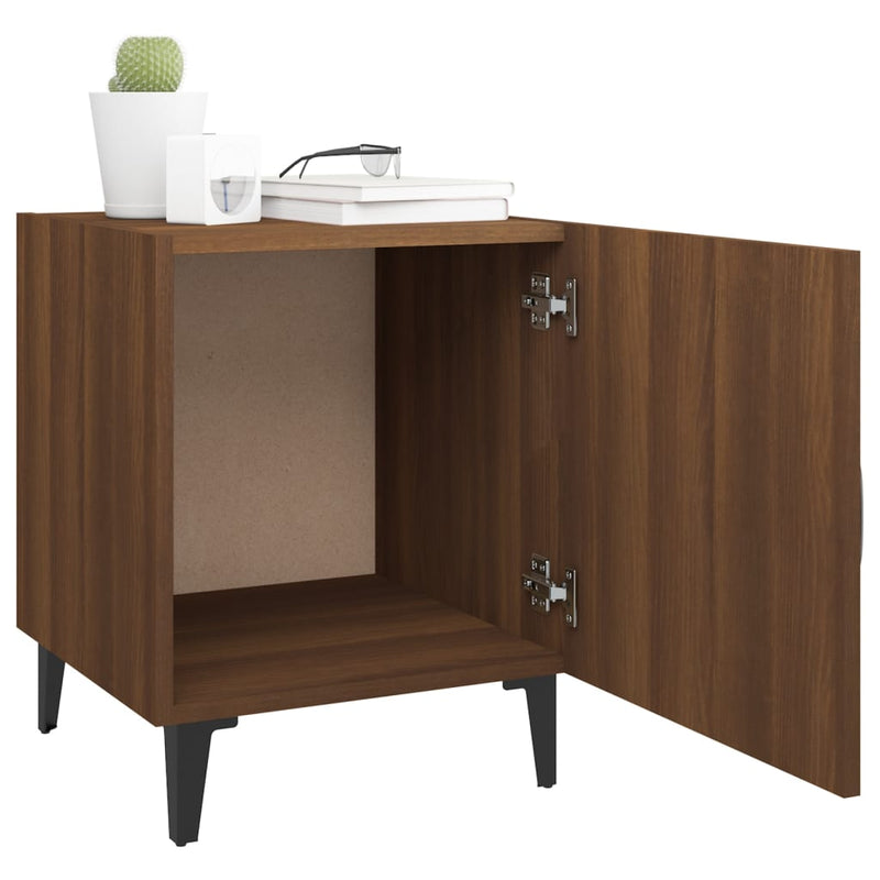 Bedside Cabinets 2 pcs Brown Oak Engineered Wood Payday Deals