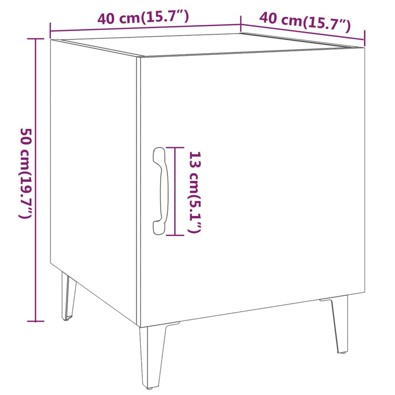 Bedside Cabinets 2 pcs Brown Oak Engineered Wood Payday Deals