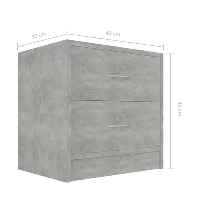 Bedside Cabinets 2 pcs Concrete Grey 40x30x40 cm Engineered Wood Payday Deals