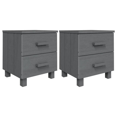 Bedside Cabinets 2 pcs Dark Grey 40x35x44.5 cm Solid Wood Pine Payday Deals