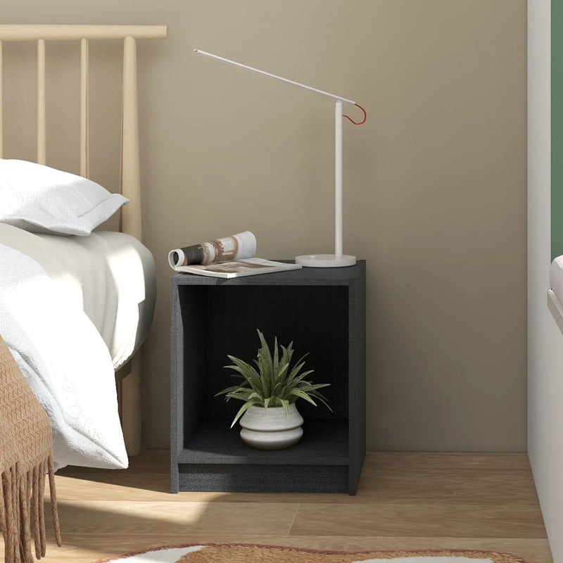Bedside Cabinets 2 pcs Grey 35.5x33.5x41.5 cm Solid Pinewood Payday Deals