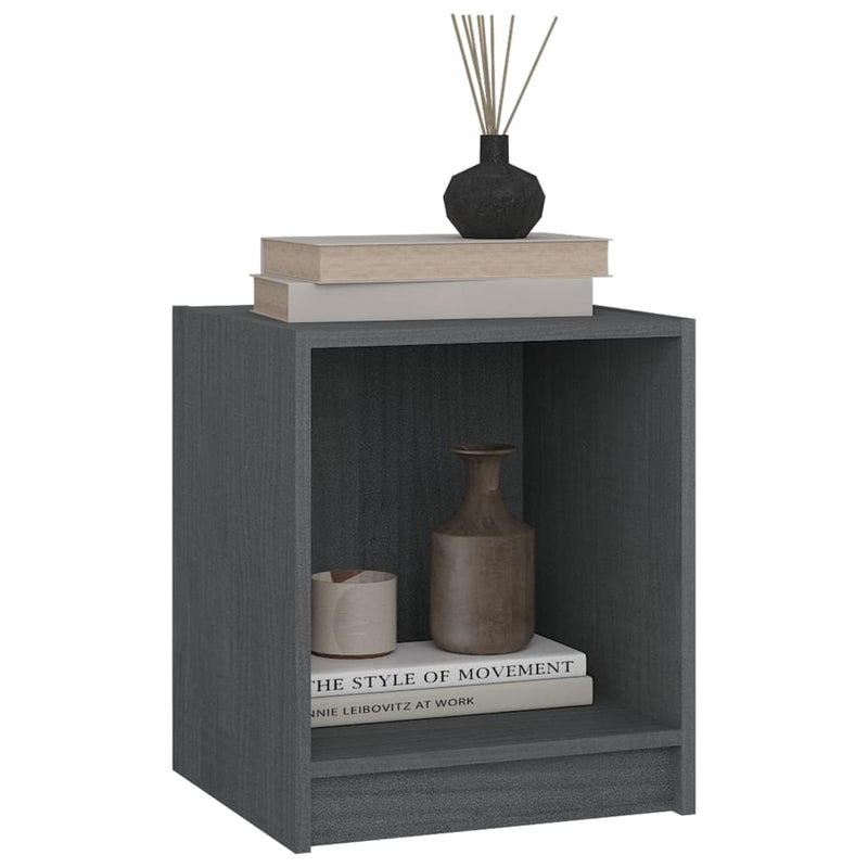 Bedside Cabinets 2 pcs Grey 35.5x33.5x41.5 cm Solid Pinewood Payday Deals