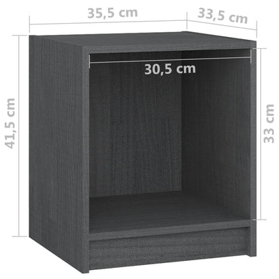 Bedside Cabinets 2 pcs Grey 35.5x33.5x41.5 cm Solid Pinewood Payday Deals