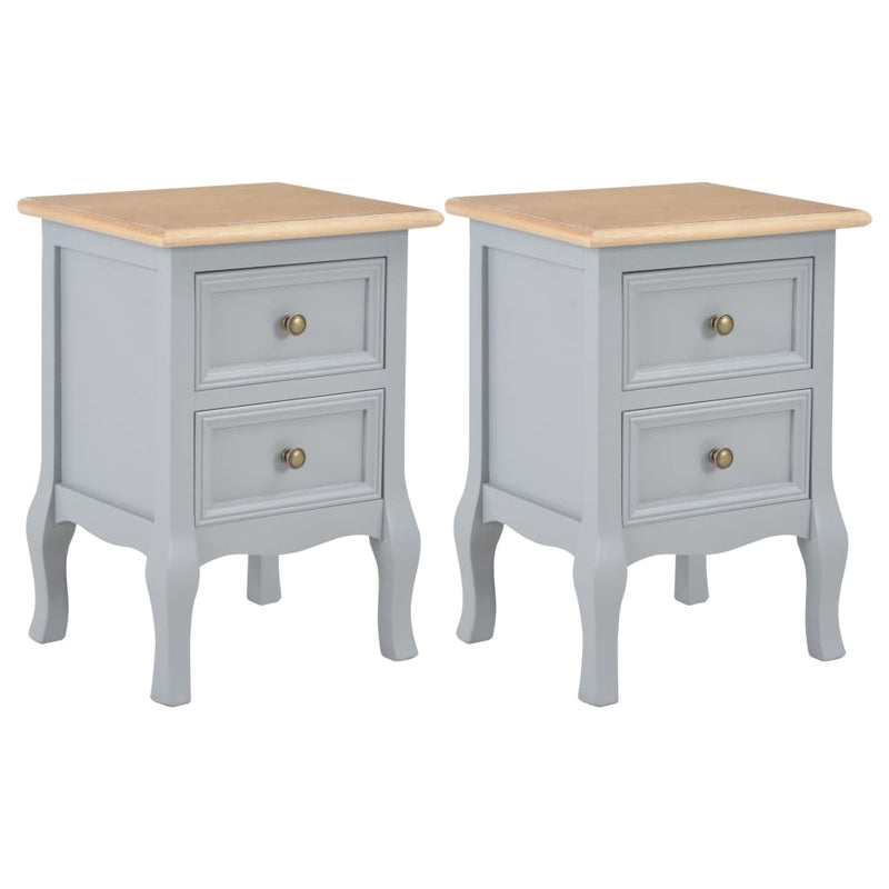 Bedside Cabinets 2 pcs Grey 35x30x49 cm MDF Payday Deals