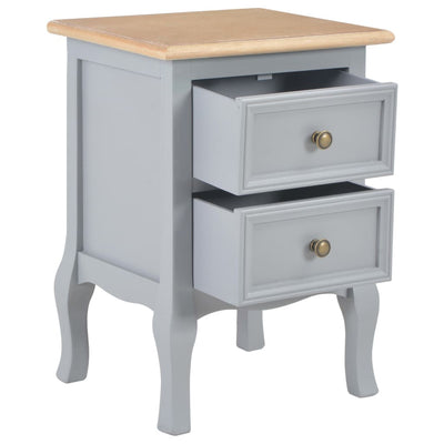 Bedside Cabinets 2 pcs Grey 35x30x49 cm MDF Payday Deals
