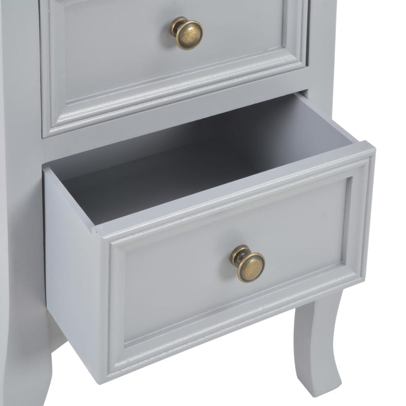 Bedside Cabinets 2 pcs Grey 35x30x49 cm MDF Payday Deals