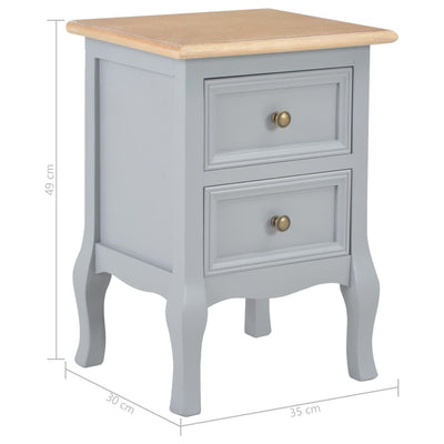 Bedside Cabinets 2 pcs Grey 35x30x49 cm MDF Payday Deals