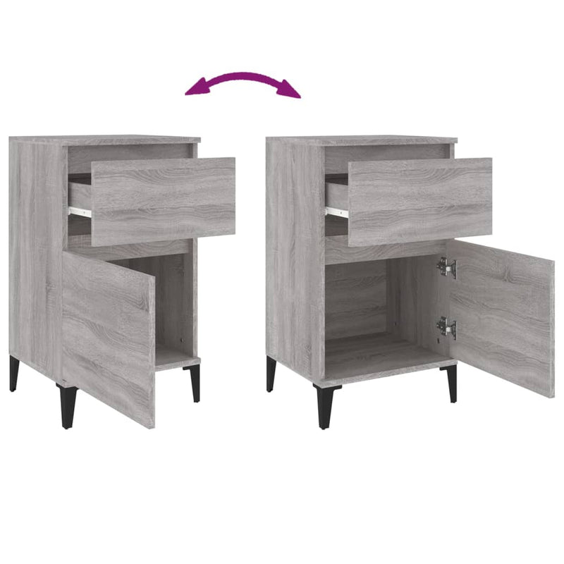 Bedside Cabinets 2 pcs Grey Sonoma 40x35x70 cm Payday Deals
