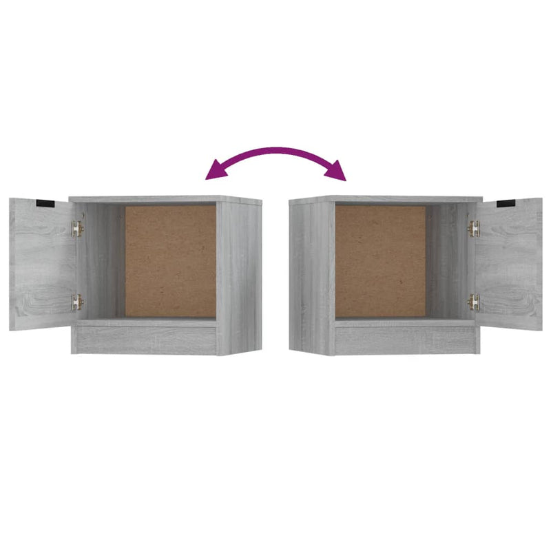 Bedside Cabinets 2 pcs Grey Sonoma 40x39x40 cm Payday Deals