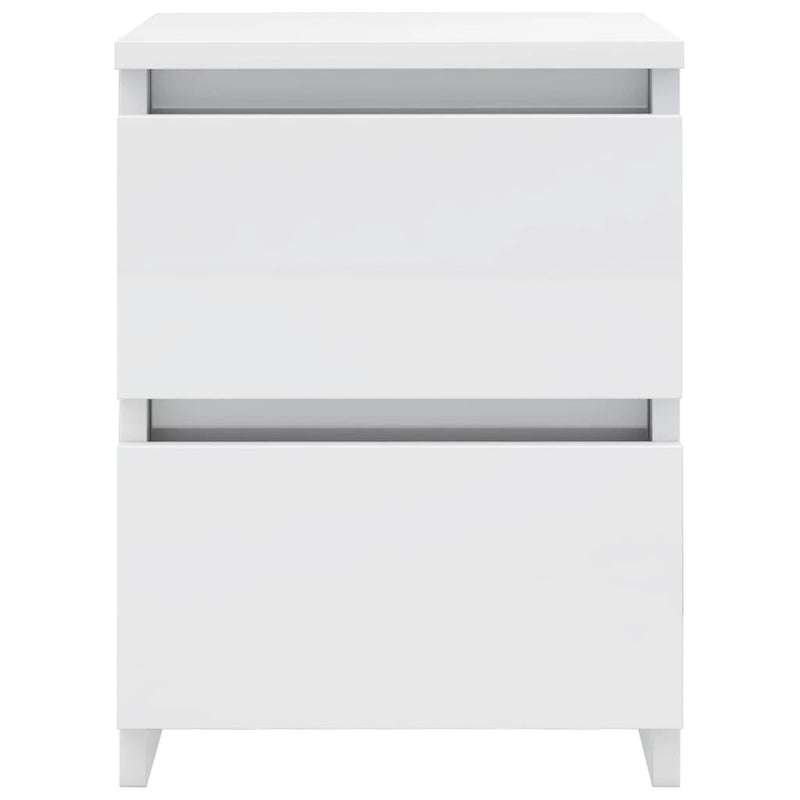 Bedside Cabinets 2 pcs High Gloss White 30x30x40 cm Engineered Wood Payday Deals