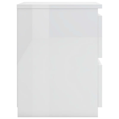 Bedside Cabinets 2 pcs High Gloss White 30x30x40 cm Engineered Wood Payday Deals