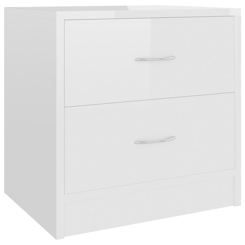 Bedside Cabinets 2 pcs High Gloss White 40x30x40 cm Engineered Wood Payday Deals