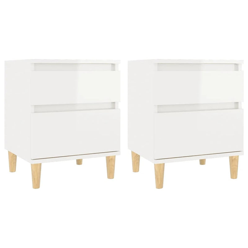 Bedside Cabinets 2 pcs High Gloss White 40x35x50 cm Payday Deals