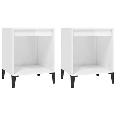 Bedside Cabinets 2 pcs High Gloss White 40x35x50 cm Payday Deals