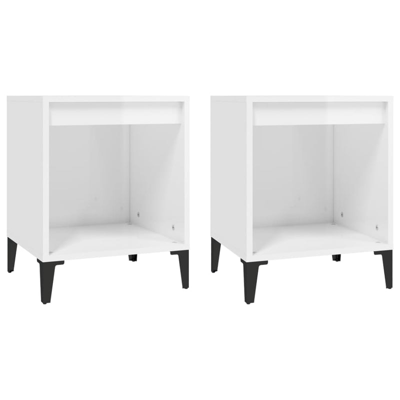 Bedside Cabinets 2 pcs High Gloss White 40x35x50 cm Payday Deals